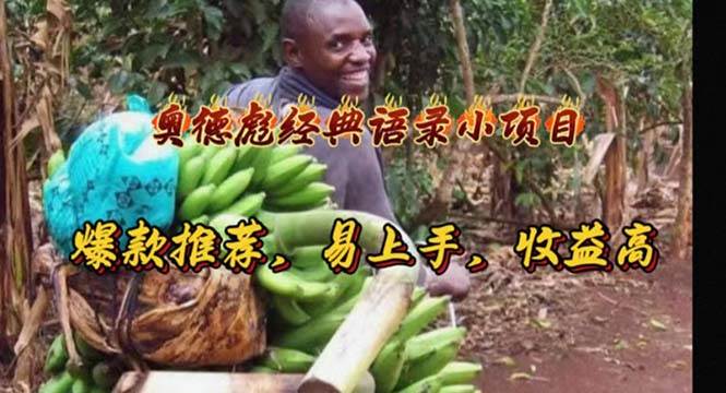 奥德彪经典语录小项目，爆款推荐，易上手，收益高凯哥轻创网-网创项目资源站-副业项目-创业项目-搞钱项目凯哥轻创网