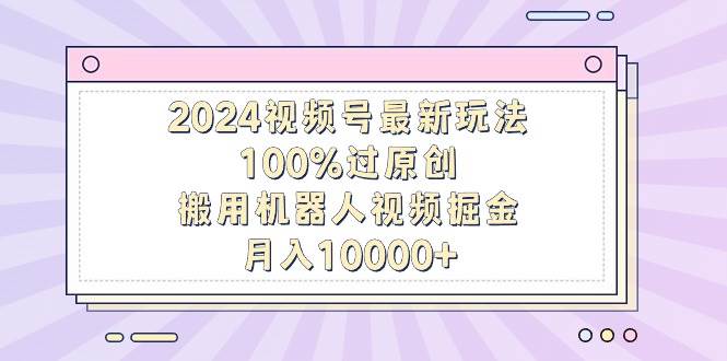2024视频号最新玩法，100%过原创，搬用机器人视频掘金，月入10000+凯哥轻创网-网创项目资源站-副业项目-创业项目-搞钱项目凯哥轻创网