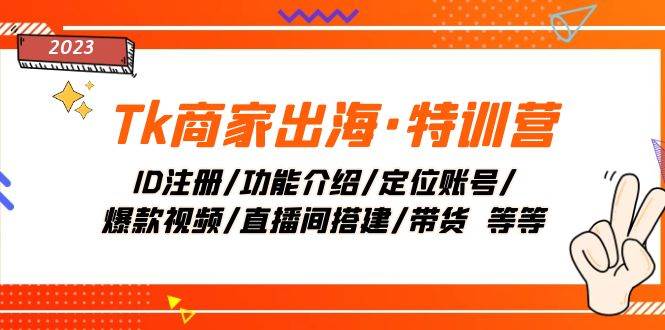 Tk商家出海·特训营：ID注册/功能介绍/定位账号/爆款视频/直播间搭建/带货凯哥轻创网-网创项目资源站-副业项目-创业项目-搞钱项目凯哥轻创网
