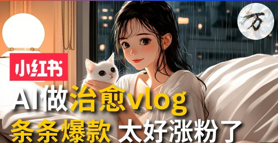 AI治愈系vlog动画视频，小红书7天 涨粉破千，商单报价1500+，0成本制作，日入2000+，有手就会 凯哥轻创网-网创项目资源站-副业项目-创业项目-搞钱项目凯哥轻创网