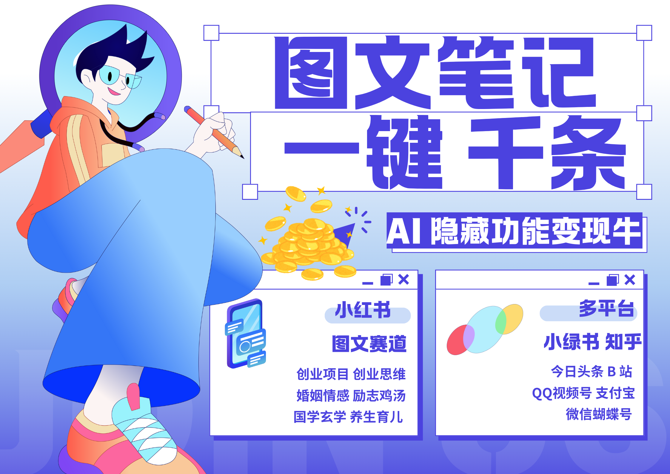 小红书小绿书 秒生图文一键千条 轻松变现3W+凯哥轻创网-网创项目资源站-副业项目-创业项目-搞钱项目凯哥轻创网