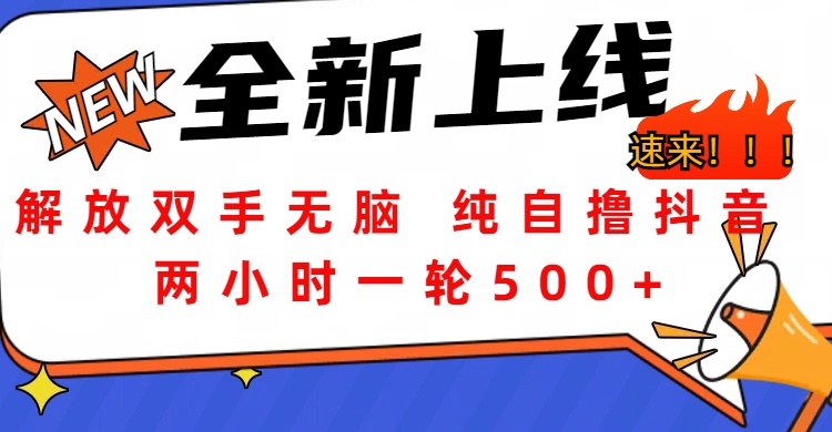 解放双手无脑 纯自撸抖音 两小时一轮500+凯哥轻创网-网创项目资源站-副业项目-创业项目-搞钱项目凯哥轻创网