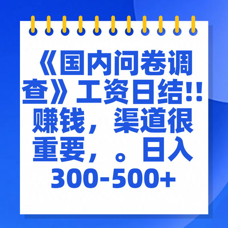问卷调查答题，一个人在家也可以闷声发大财，小白一天2张，【揭秘】凯哥轻创网-网创项目资源站-副业项目-创业项目-搞钱项目凯哥轻创网