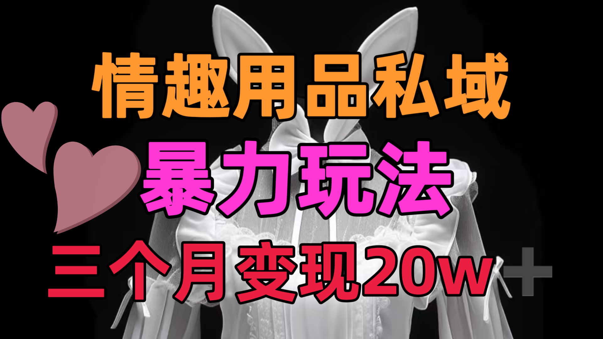 情趣用品私域，25年最新暴力玩法，三个月变现20w➕凯哥轻创网-网创项目资源站-副业项目-创业项目-搞钱项目凯哥轻创网