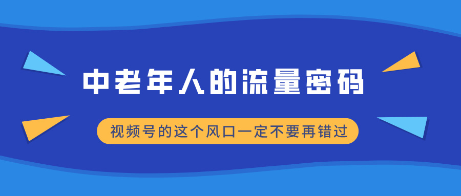 中老年人的流量密码，视频号的这个风口一定不要再错过，小白轻松月入过万凯哥轻创网-网创项目资源站-副业项目-创业项目-搞钱项目凯哥轻创网