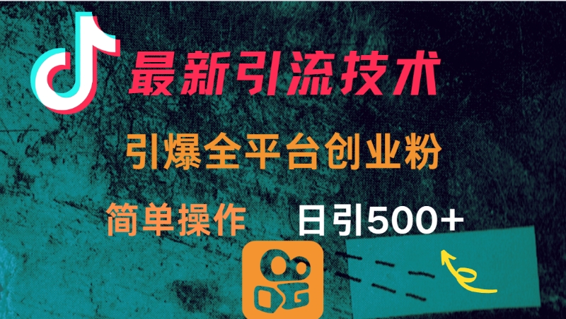 最新引流方法，引爆全平台创业粉操作简单，日引300＋凯哥轻创网-网创项目资源站-副业项目-创业项目-搞钱项目凯哥轻创网