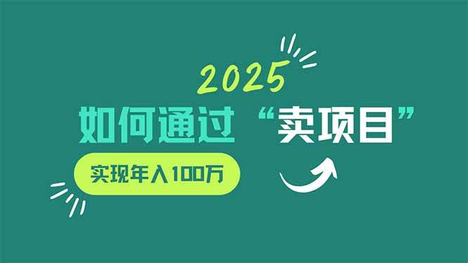 （14176期）2025年如何通过“卖项目”实现年入100万凯哥轻创网-网创项目资源站-副业项目-创业项目-搞钱项目凯哥轻创网