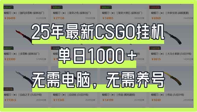 （14178期）25年最新CSGO挂机系统，单日1000+，无需电脑，无需养号，0基础可上手凯哥轻创网-网创项目资源站-副业项目-创业项目-搞钱项目凯哥轻创网