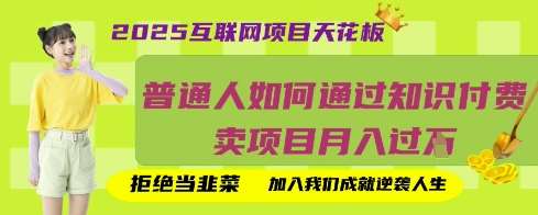 2025互联网项目天花板，普通人如何通过知识付费卖项目月入过W，拒绝当韭菜【揭秘】凯哥轻创网-网创项目资源站-副业项目-创业项目-搞钱项目凯哥轻创网