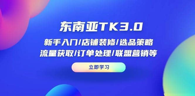 （14208期）东南亚TK3.0：新手入门/店铺装修/选品策略/流量获取/订单处理/联盟营销等凯哥轻创网-网创项目资源站-副业项目-创业项目-搞钱项目凯哥轻创网
