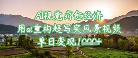 AI视觉疗愈经济：用ai重构超写实风景视频，单日变现多张凯哥轻创网-网创项目资源站-副业项目-创业项目-搞钱项目凯哥轻创网