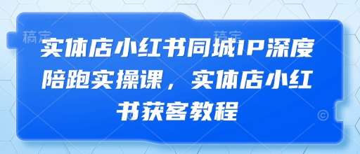 实体店小红书同城IP深度陪跑实操课，实体店小红书获客教程凯哥轻创网-网创项目资源站-副业项目-创业项目-搞钱项目凯哥轻创网