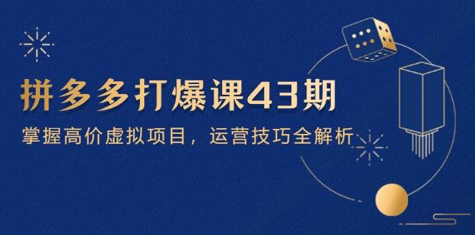 （14546期）拼多多打爆课第 43 期，掌握高价虚拟项目，运营技巧全解析（15节）凯哥轻创网-网创项目资源站-副业项目-创业项目-搞钱项目凯哥轻创网