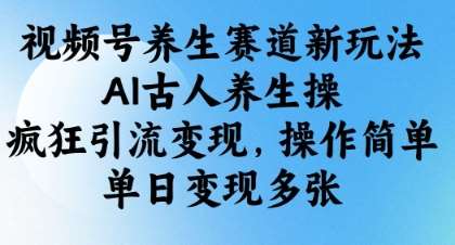 视频号养生赛道新玩法，AI古人养生操，疯狂引流变现，操作简单，单日变现多张凯哥轻创网-网创项目资源站-副业项目-创业项目-搞钱项目凯哥轻创网