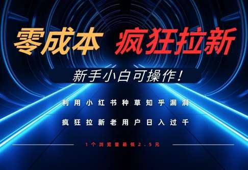 利用小红书种草知乎漏洞，零成本疯狂拉新日入数张，新手小白可操作凯哥轻创网-网创项目资源站-副业项目-创业项目-搞钱项目凯哥轻创网
