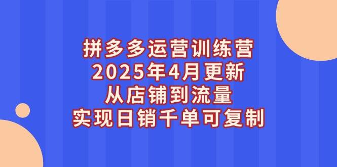 （14469期）拼多多运营训练营2025年4月更新，从店铺到流量，实现日销千单可复制凯哥轻创网-网创项目资源站-副业项目-创业项目-搞钱项目凯哥轻创网