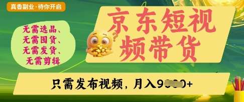 京东短视频带货，开启零门槛躺Z新时代【揭秘】凯哥轻创网-网创项目资源站-副业项目-创业项目-搞钱项目凯哥轻创网