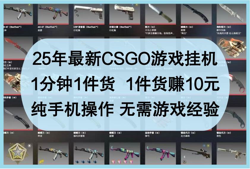 25年最新CSGO游戏挂机，1分钟1件货，1件货赚10元，纯手机操作，无需游戏经验凯哥轻创网-网创项目资源站-副业项目-创业项目-搞钱项目凯哥轻创网