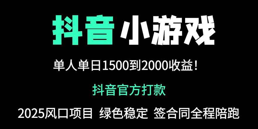 （14527期）抖音官方小游戏2025全网最新玩法，暴利赚钱项目，单机日入2000+，绝不…凯哥轻创网-网创项目资源站-副业项目-创业项目-搞钱项目凯哥轻创网