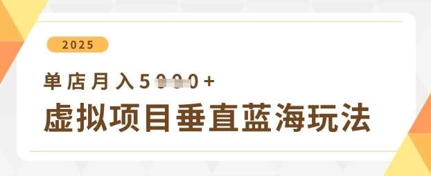 虚拟项目垂直玩法，实现单店月入5k+凯哥轻创网-网创项目资源站-副业项目-创业项目-搞钱项目凯哥轻创网