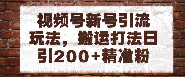 视频号新号引流玩法，搬运打法日引200+精准粉，可矩阵放大【揭秘】凯哥轻创网-网创项目资源站-副业项目-创业项目-搞钱项目凯哥轻创网