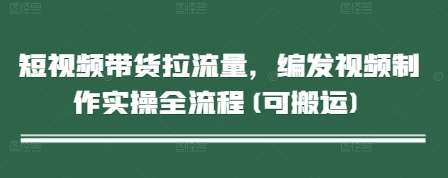 短视频带货拉流量，编发视频制作实操全流程(可搬运)凯哥轻创网-网创项目资源站-副业项目-创业项目-搞钱项目凯哥轻创网