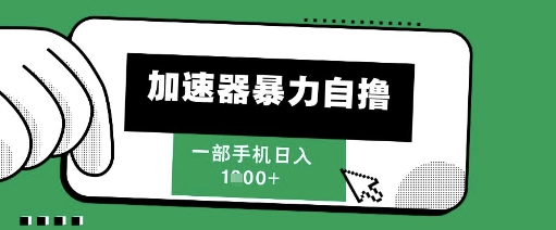 205新风口，加速器暴力自撸，单机日入1k+【揭秘】凯哥轻创网-网创项目资源站-副业项目-创业项目-搞钱项目凯哥轻创网