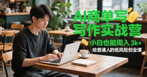 AI商单写作实战营，小白也能周入3k+，给普通人的低风险创业课凯哥轻创网-网创项目资源站-副业项目-创业项目-搞钱项目凯哥轻创网