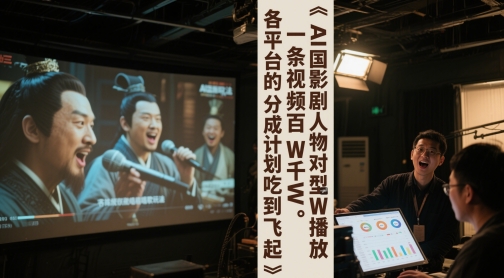 AI三国影视剧人物对口型唱歌玩法，一条视频百W千W播放，各平台的分成计划吃到飞起凯哥轻创网-轻创网-创业网-网创项目资源站-副业项目-创业项目-搞钱项目凯哥轻创网