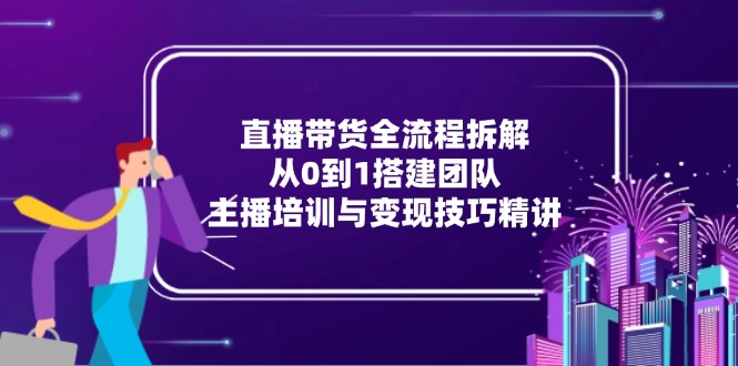 （15004期）直播带货全流程拆解：从0到1搭建团队，主播培训与变现技巧精讲凯哥轻创网-网创项目资源站-副业项目-创业项目-搞钱项目凯哥轻创网