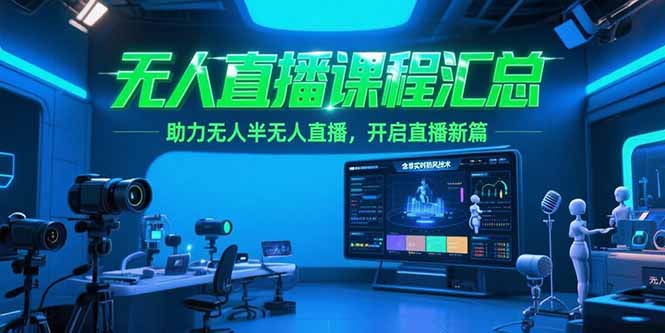 （15218期）无人直播课程汇总，含非实时防风技术，助力无人半无人直播，开启直播新篇凯哥轻创网-网创项目资源站-副业项目-创业项目-搞钱项目凯哥轻创网