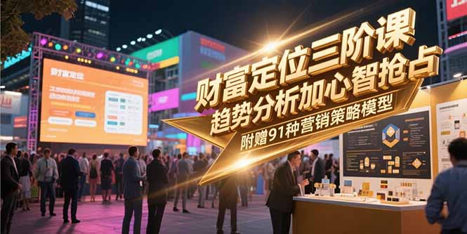 （15219期）财富定位三阶课，趋势分析加心智抢占，附赠91种营销策略模型凯哥轻创网-网创项目资源站-副业项目-创业项目-搞钱项目凯哥轻创网