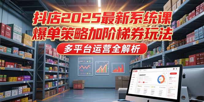 （15214期）抖店2025最新系统课，爆单策略加阶梯券玩法，多平台运营全解析凯哥轻创网-网创项目资源站-副业项目-创业项目-搞钱项目凯哥轻创网