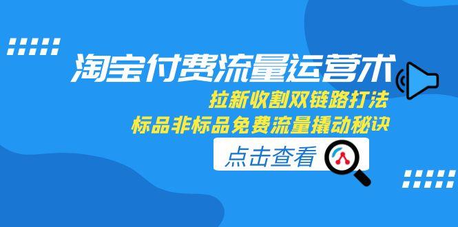 （15135期）淘宝付费流量运营术，拉新收割双链路打法，标品非标品免费流量撬动秘诀凯哥轻创网-网创项目资源站-副业项目-创业项目-搞钱项目凯哥轻创网