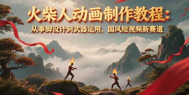 （15171期）火柴人动画制作教程：从拳脚设计到武器运用，国风短视频新赛道凯哥轻创网-网创项目资源站-副业项目-创业项目-搞钱项目凯哥轻创网