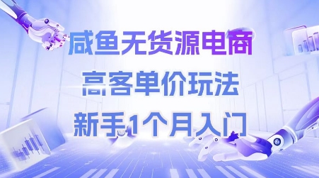 咸鱼无货源电商，高客单价玩法，新手1个月入门凯哥轻创网-网创项目资源站-副业项目-创业项目-搞钱项目凯哥轻创网