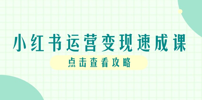 （14951期）小红书运营变现速成课，账号搭建到暴力起号，个人IP全流程指南凯哥轻创网-网创项目资源站-副业项目-创业项目-搞钱项目凯哥轻创网