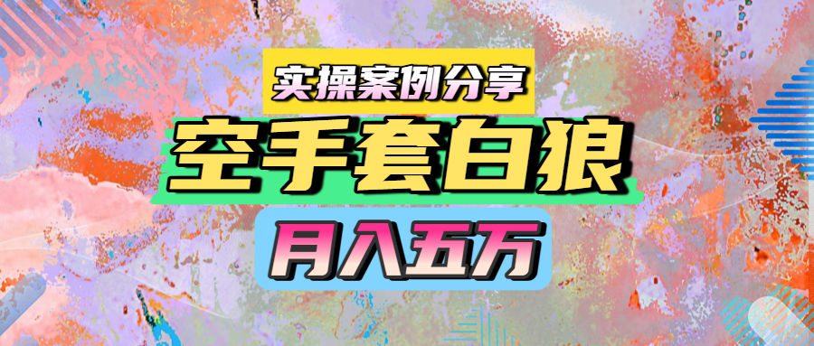 空手套白狼，月入五万，实操案例分享凯哥轻创网-网创项目资源站-副业项目-创业项目-搞钱项目凯哥轻创网