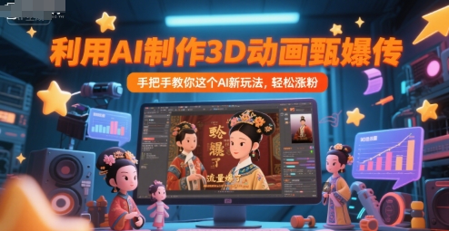 利用AI制作3D动画甄嬛传，流量爆了，手把手教你这个AI新玩法，轻松涨粉凯哥轻创网-网创项目资源站-副业项目-创业项目-搞钱项目凯哥轻创网