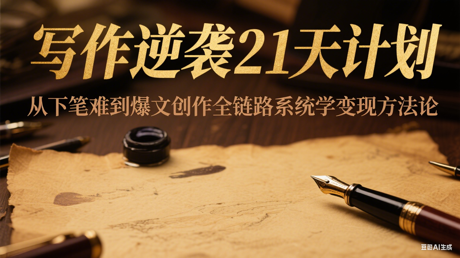 写作逆袭21天计划：从下笔难到爆文创作全链路系统学变现方法论凯哥轻创网-网创项目资源站-副业项目-创业项目-搞钱项目凯哥轻创网