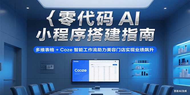 零代码AI小程序搭建指南，多维表格+Coze智能工作流助力美容门店实现业绩飙升凯哥轻创网-网创项目资源站-副业项目-创业项目-搞钱项目凯哥轻创网