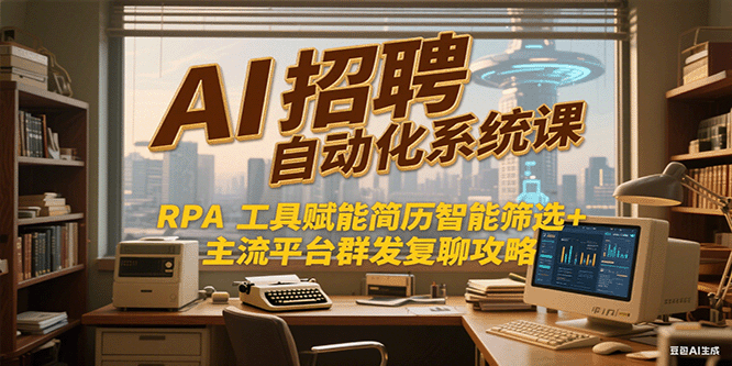 AI招聘自动化系统课，RPA工具赋能简历智能筛选+主流平台群发复聊全攻略凯哥轻创网-网创项目资源站-副业项目-创业项目-搞钱项目凯哥轻创网
