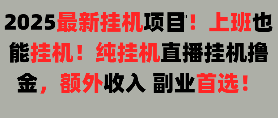 2025上班也能挂机！24小时！纯挂机直播挂机撸金！凯哥轻创网-网创项目资源站-副业项目-创业项目-搞钱项目凯哥轻创网