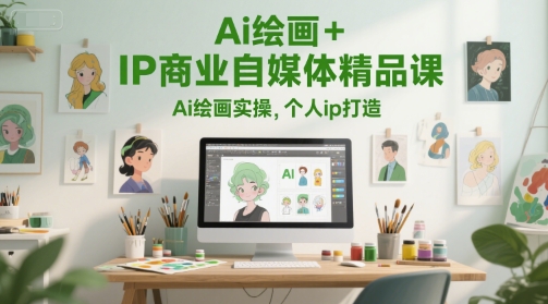 Ai绘画+IP商业自媒体精品课，Ai绘画实操，个人ip打造凯哥轻创网-网创项目资源站-副业项目-创业项目-搞钱项目凯哥轻创网