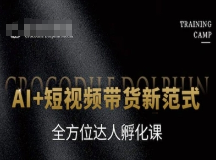 AI+短视频带货新范式，全方位达人孵化课凯哥轻创网-网创项目资源站-副业项目-创业项目-搞钱项目凯哥轻创网