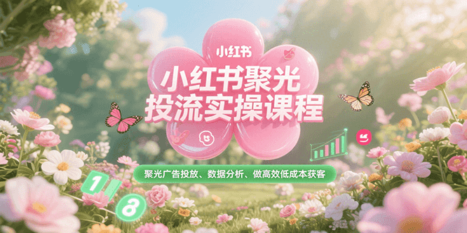 小红书聚光投流实操课程，聚光广告投放、数据分析、做高效低成本获客凯哥轻创网-网创项目资源站-副业项目-创业项目-搞钱项目凯哥轻创网