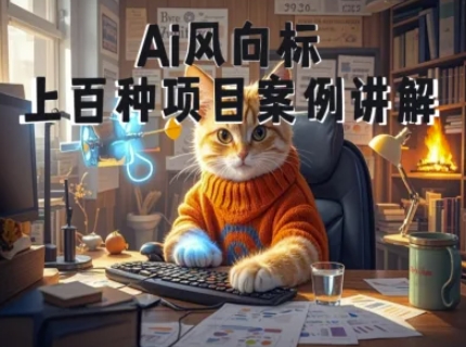 Ai风向标-附100种项目案例玩法-0基础小白到大神ai视频商业应用教学凯哥轻创网-网创项目资源站-副业项目-创业项目-搞钱项目凯哥轻创网