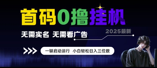 首码0撸挂G项目，无需实名无需看广告 一键启动运行，小白轻松日入三位数【揭秘】凯哥轻创网-网创项目资源站-副业项目-创业项目-搞钱项目凯哥轻创网
