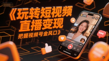 玩转短视频直播变现，把握视频号金风口凯哥轻创网-网创项目资源站-副业项目-创业项目-搞钱项目凯哥轻创网