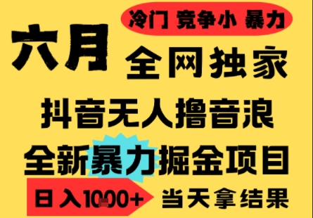 25年6月高爆抖音无人直播最新撸音浪掘金项目，小白可做，无脑日入1k+，门槛低可批量矩阵【揭秘】凯哥轻创网-网创项目资源站-副业项目-创业项目-搞钱项目凯哥轻创网